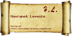 Havranek Levente névjegykártya