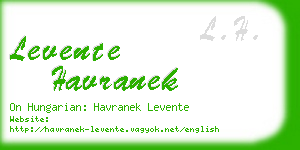 levente havranek business card